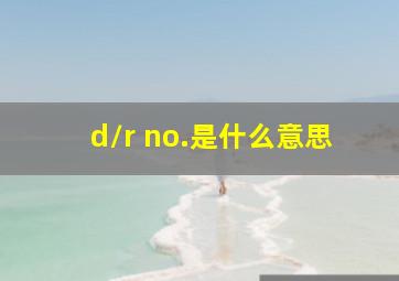 d/r no.是什么意思